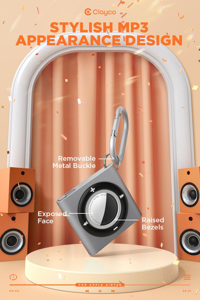 SUPCASE for Apple AirTag Case with Keychain Carabiner, Anti-Scratch Shockproof Soft Silicone Protective AirTag Holder Accessories for Dog Cat Collar, Keys, Luggage, Backpacks