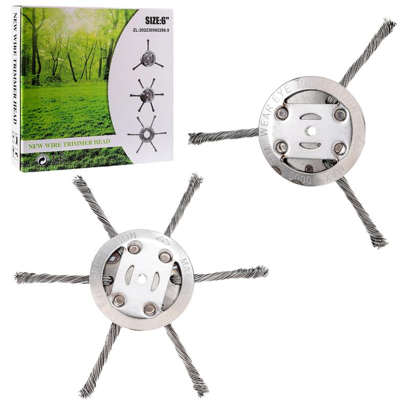 6-Inch Steel Wire Weed Brush Trimmer Head – Ideal for Removing Moss, Grass, and Rust from Pavement, Stone Joints, and Driveways