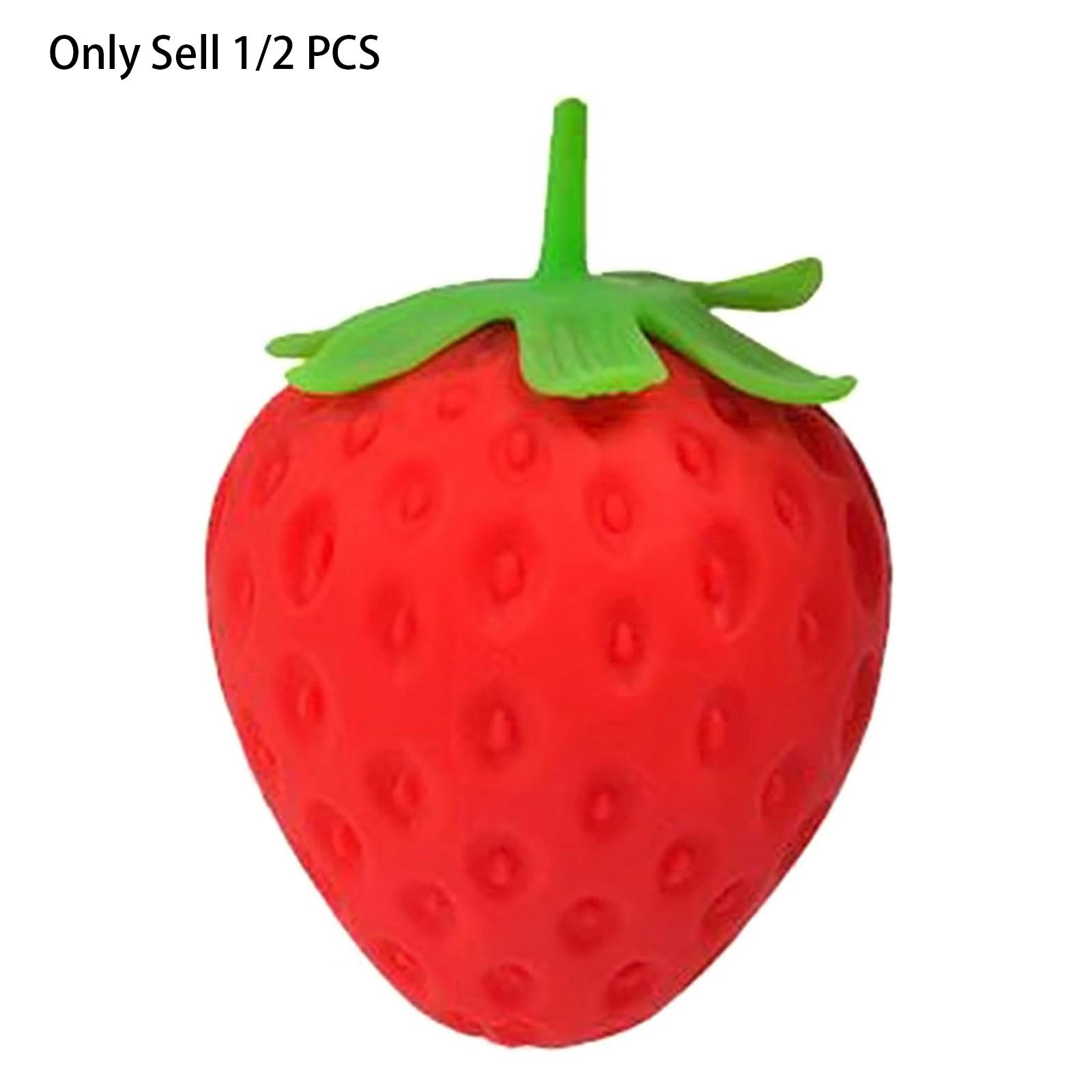 1/2 PCS Anxiety Squishies, Fidget Cube Stress Relief, Squeezable Toy Fruit Ball Realistic Strawberry Model, Party Favor Favor Gifts, Slow Rise Pressure Release Toy Adults And Kids