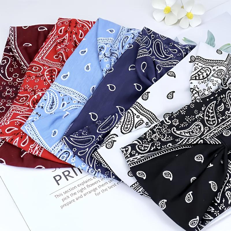Bohemian-Style Fashion Headband - Women's Knotted, Crossed, Non-Slip Hairband - Printed Elastic Yoga Headband for Yoga, Running, and Daily Wear