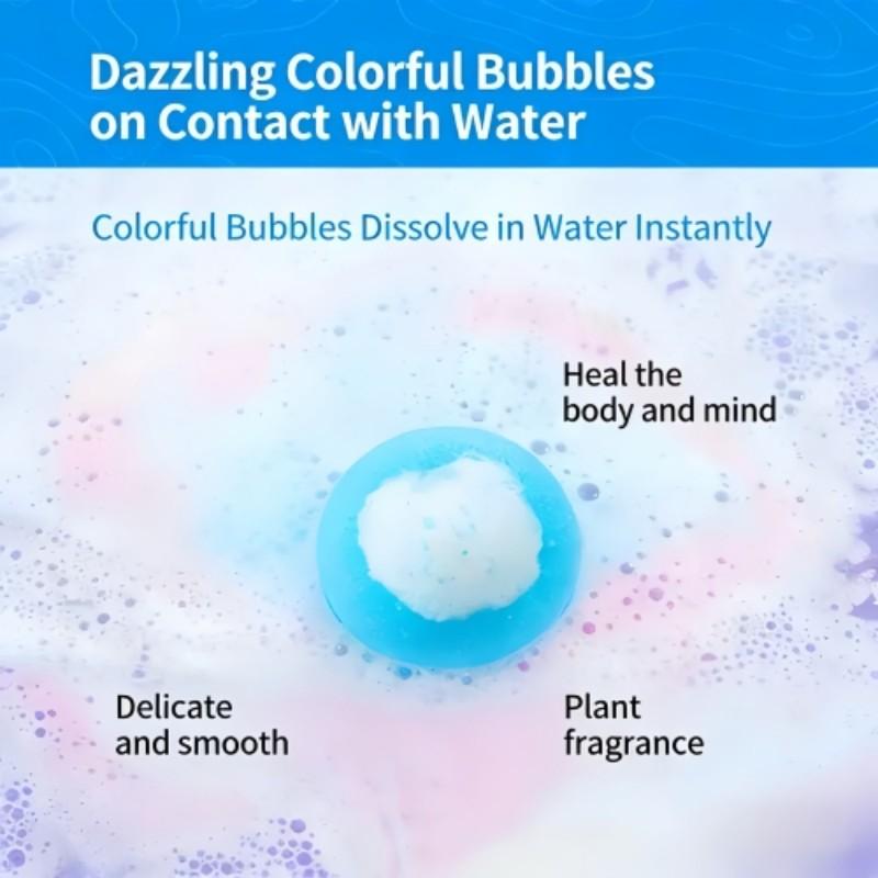 1box，Children Bath Ball Gift Box Set with Surprise Toy, Gentle Bubble Bath Foam Balls, Natural Safe Kids Bath Toys, Unisex Baby Shower Essentials