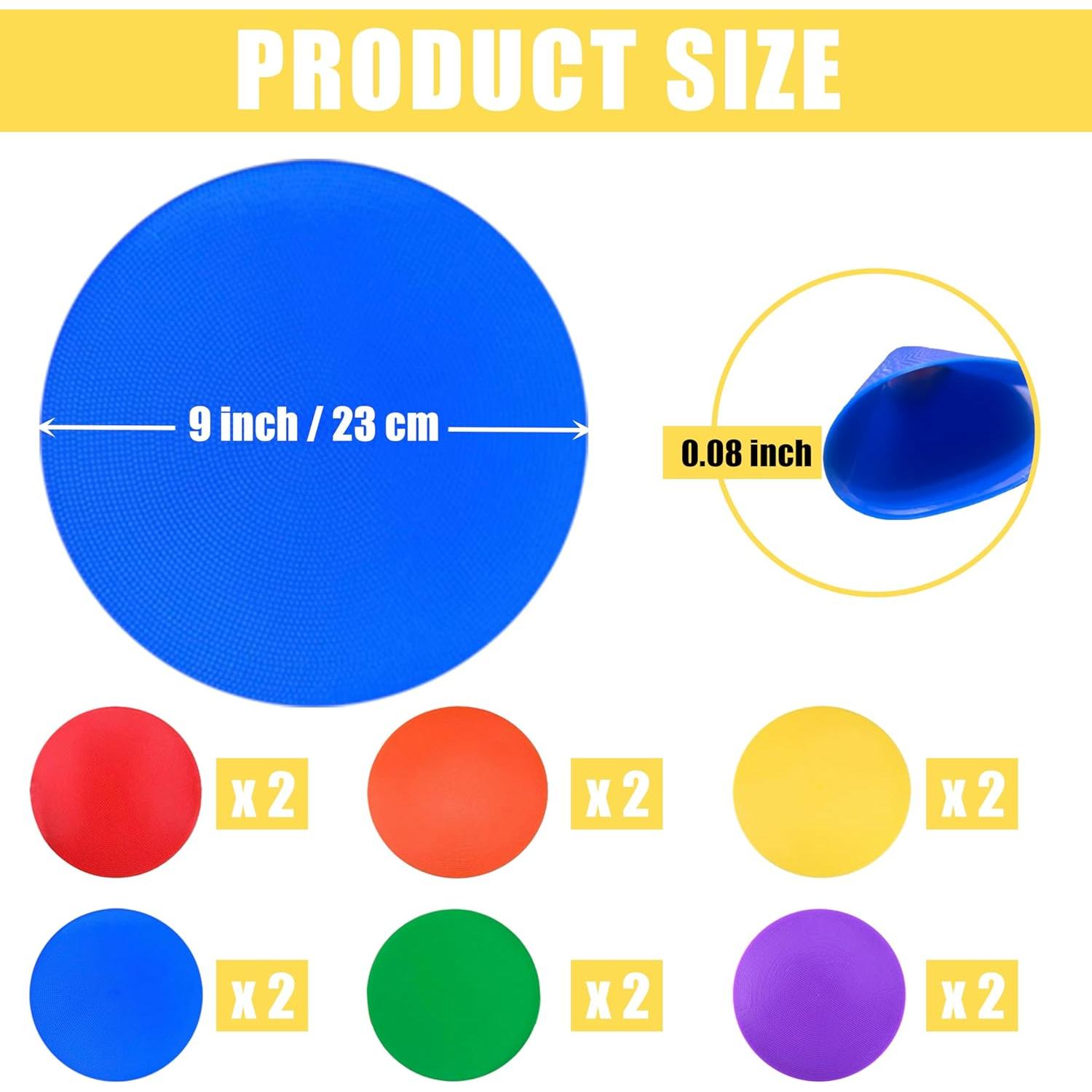 Spot Markers for  9 Inch, Non Slip Rubber Agility Poly Spots Marker Field Flat Cone for  Soccer Basketball Speed  Outdoor Classroom