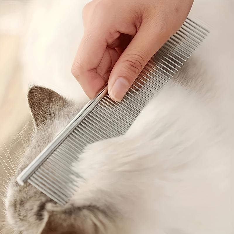 1pc Pet Hair Remover Comb, Stainless Steel Pet Grooming Brush, Gentle Removal of Loose Knots, Durable Cleaning Beauty Comb