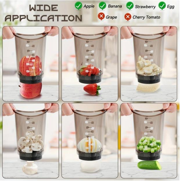 Vegetable Chopper Cup, 3-in-1 Slicer Dicer, Easy Prep Tool Perfect for Salad, Meal Prep, Camping & Home Cooking