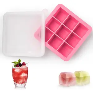 Pink Silicone Ice Cube Tray with Lid, 9x1.3 Inch Mini Nugget Ice Trays for Freezer, Small Ice Cube Trays for Mini Fridge, Coffee, Baby Food