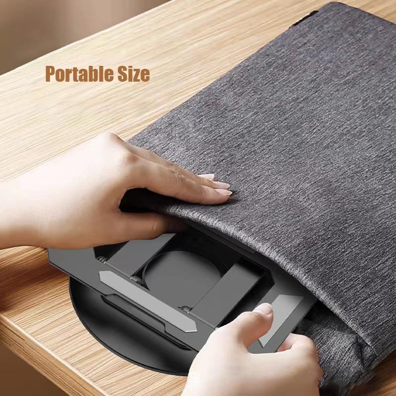 Adjustable Laptop Stand, Computer Stand with 360 Rotating Base, Ergonomic Laptop Riser Mount for Desk Foldable Protable Computer Desk.