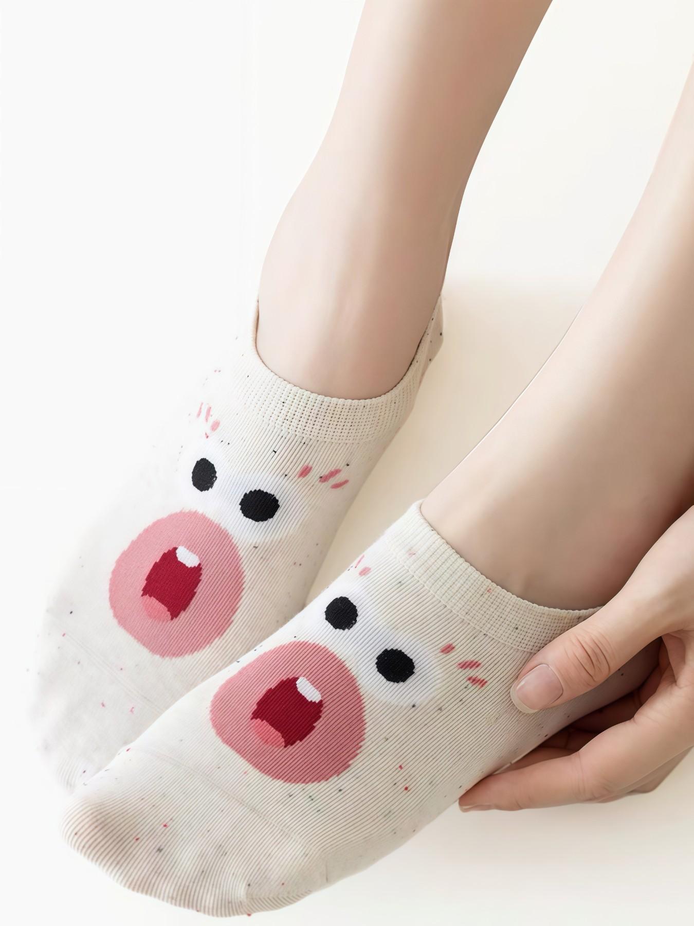 5 Pairs Spring Summer Fall New Cute Funny Weird Socks, Couple Personality Tiktok Trendy, Adorable Cartoon 3D Eyes Boat Socks