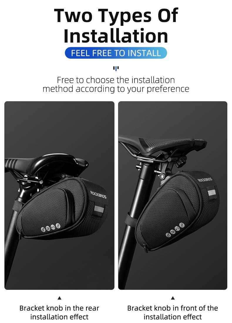 ROCKBROS Bike Saddle Bag Bike Bag Under Seat Bag Bicycle Seat Pack Pouch for Cycling Adjustable Mounting ROCKBROS Bike Saddle Bag Bike Bag Under Seat Bag Bicycle Seat Pack Pouch for Cycling Adjustable Mounting
