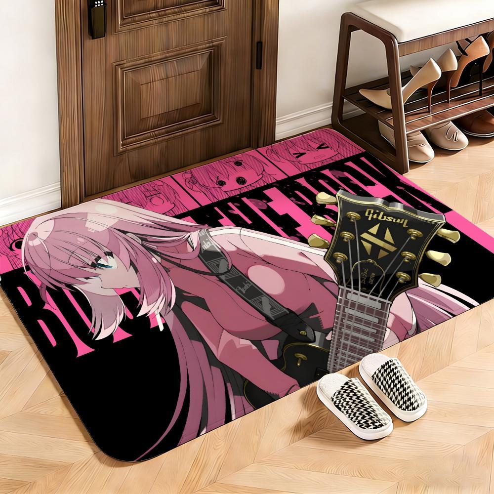Music Bocchi the Rock! Floor Mat This soft flannel mat provides a cozy Soft flannel mat with quick water absorption, non-slip and durable. Easy to clean, ideal for bathroom and entryway use.