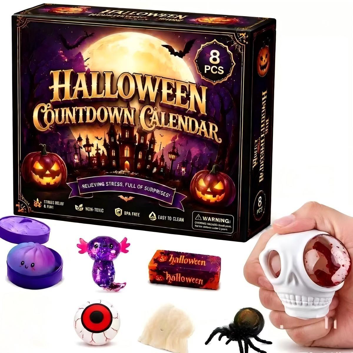 Halloween Countdown Calendar, Stress Relief Blind Box, Fun Counting Game, Perfect Decompression Gift for Kids & Adults, Festive Activity, Stress Relief Fidget