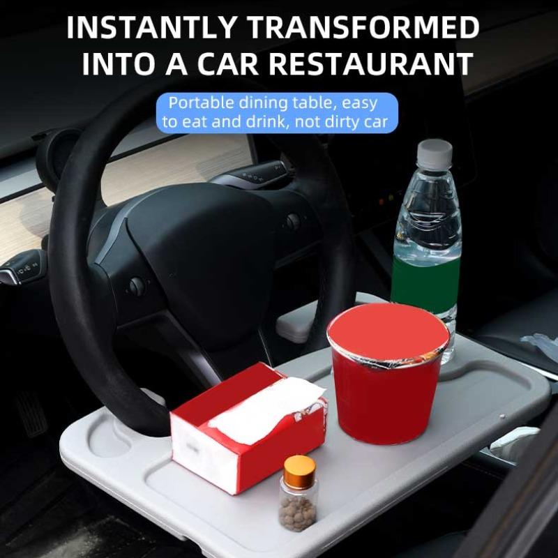 Multifunctional Car Steering Wheel Tray Table, Portable Dashboard Storage Organizer, Convenient In-Car Meal Tray, Easy-To-Use Vehicle Accessory