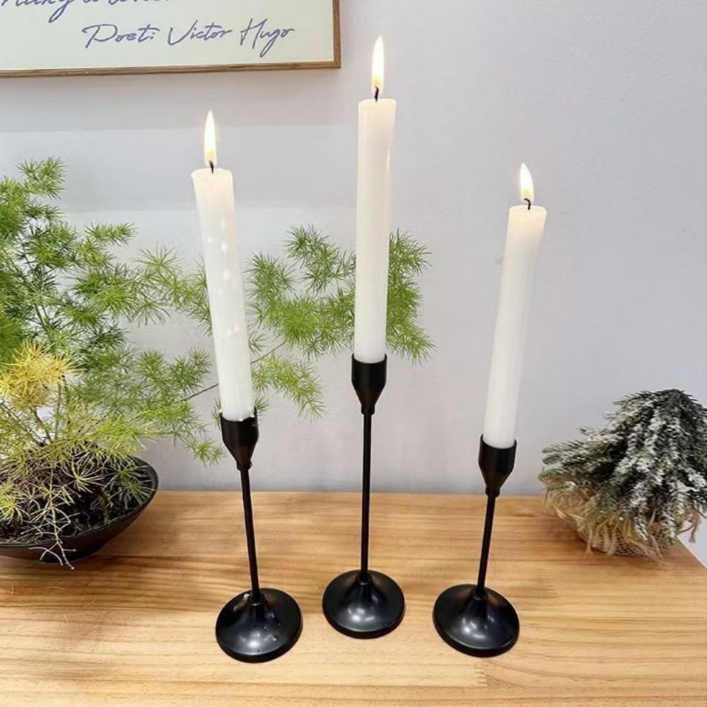 6pcs Christmas Candle Holders, High Cone Shape, Suitable for Pillar Candles and LED Modern Metal Candlesticks, Table Centerpiece Decor
