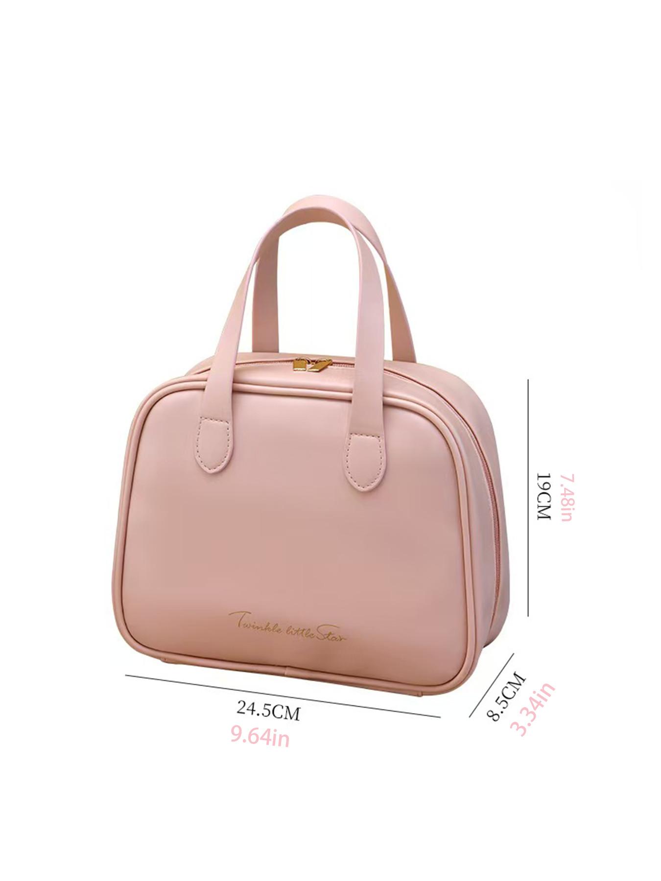 High-End PU Makeup Bag, Large Capacity Travel Cosmetic Organizer, Multi-Functional Bathroom Storage, Portable Partitioned Washbag