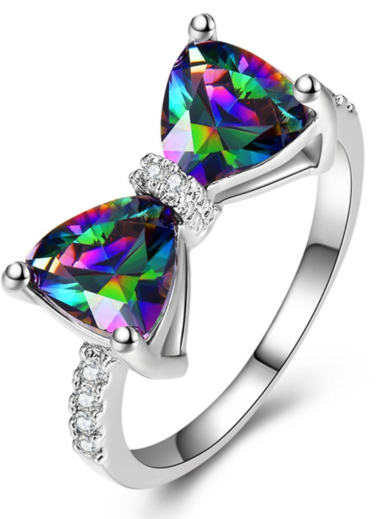 Luxurious Bow Zircon Ring, High-End Sweet Cool Style, Elegant Butterfly Knot Design, Perfect for Special Occasions