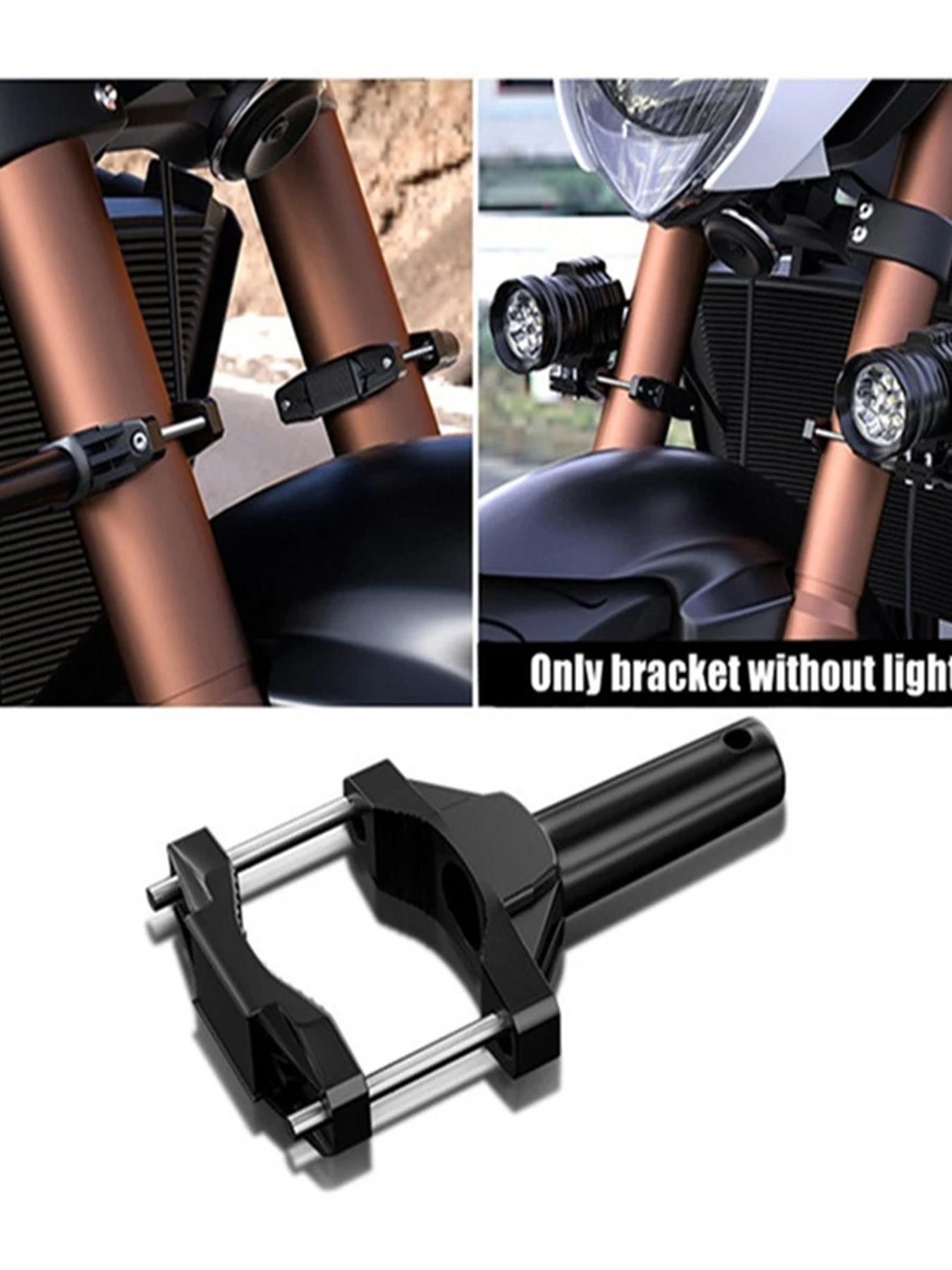 Universal Motorcycle Mount Light Shockproof Headlight Upgrade Kit, Motorcycle Parts, Easy Installation Multi-Model Fit Sturdy Durable Enhances Illumination Improves Ride Stability DIY Accessory for Enthusiasts All-in-One Bracket