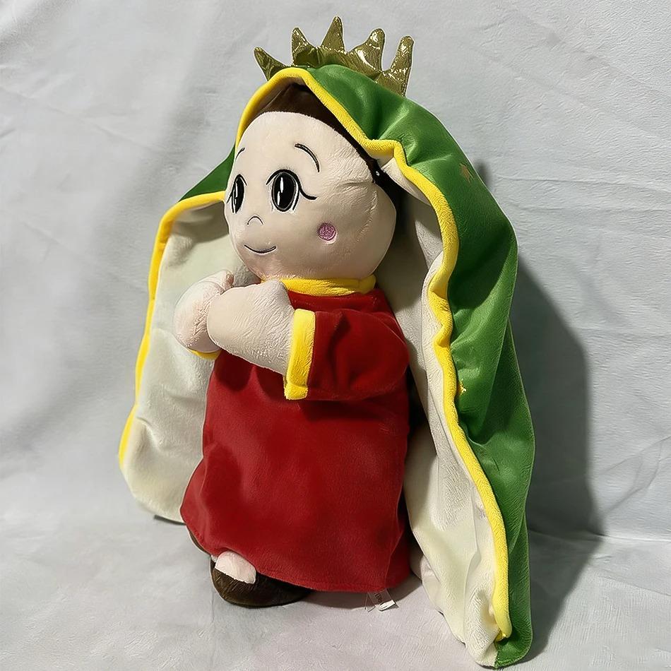 Breathing Jesus Virgin Mary  Music Soothing With Light Plush Toy Doll Jesus Plush Toys Comforting Jesus Heart Toy Easter Gifts