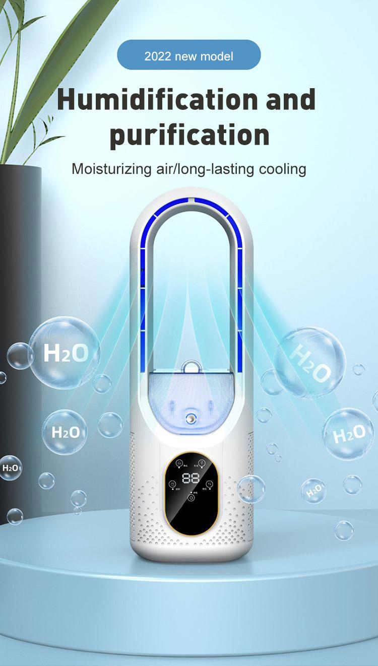 Mini Desktop Fan, Office Cooling Humidifier, Leafless Spray Cooler, USB Cold Fan, Energy Efficient, Perfect for Home & Office Use