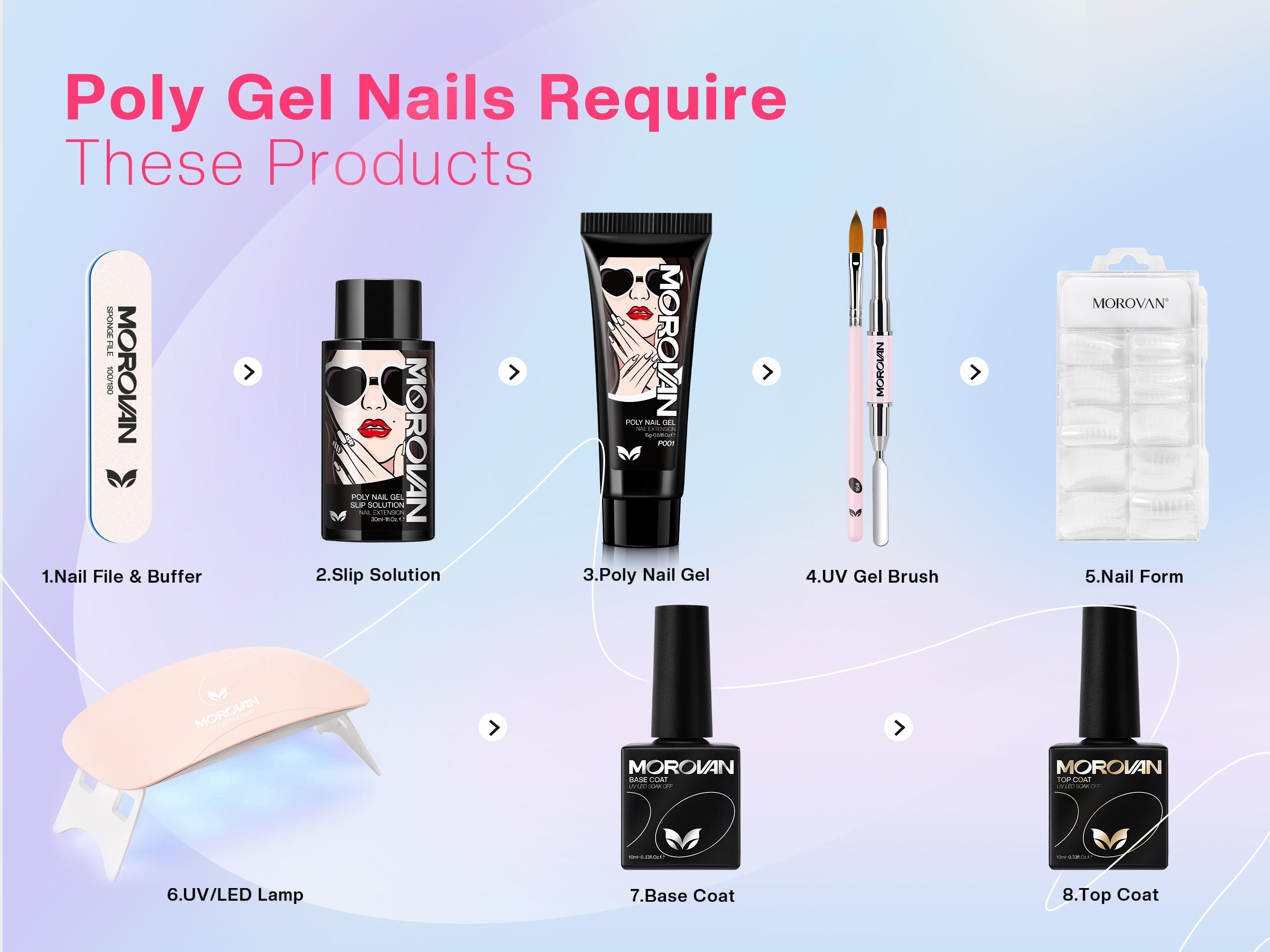 Morovan Poly Gel Nail Colors:  Poly Nail Gel 15ml Professional Poly Nail Extension Gel for Holiday Manicure DIY Design Salon at Home Gelpolish Regular Set Best Seller Gelpolish gel x nails