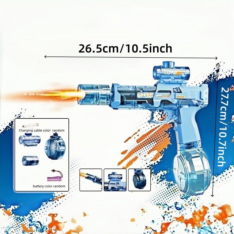 Portable Automatic Electric Water Gun, Handheld Pulse Water Gun for Pool and Beach Fun, USB Rechargeable Summer Party Toy for Ages 3-6