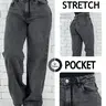 Women's High Waist Wide-Leg Denim Jeans Pants, European Style Straight Leg Jeans, Streetwear, Butt Lifting, Soft Fabric, All Seasons
