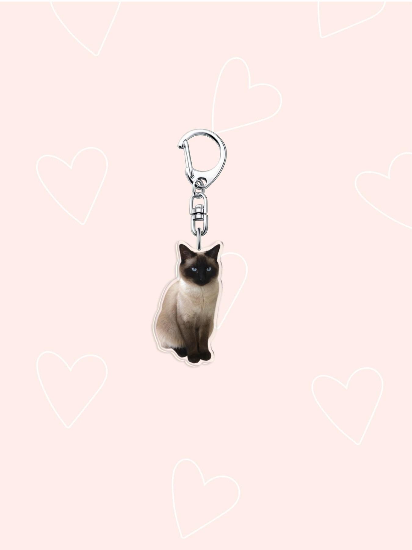 and Cat Keychain, Cute Animal Design, Casual Style Accessory, Perfect Gift for Pet Lovers, All Seasons Use