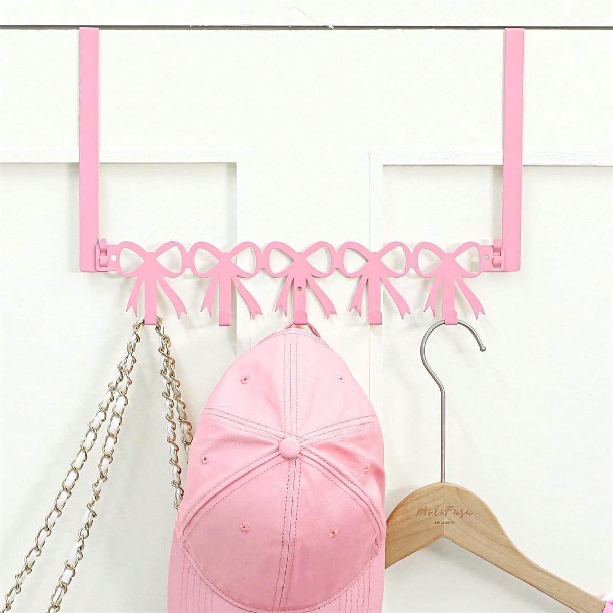 1pc Bow Door Hook, Wall Mounted Towel Rack, Cute Country Style Decor, Decorative Wall Hooks, Suitable for Bedroom Bathroom, Hang Towels Hats Clothes Bags Coats, Wall Hanger Hook