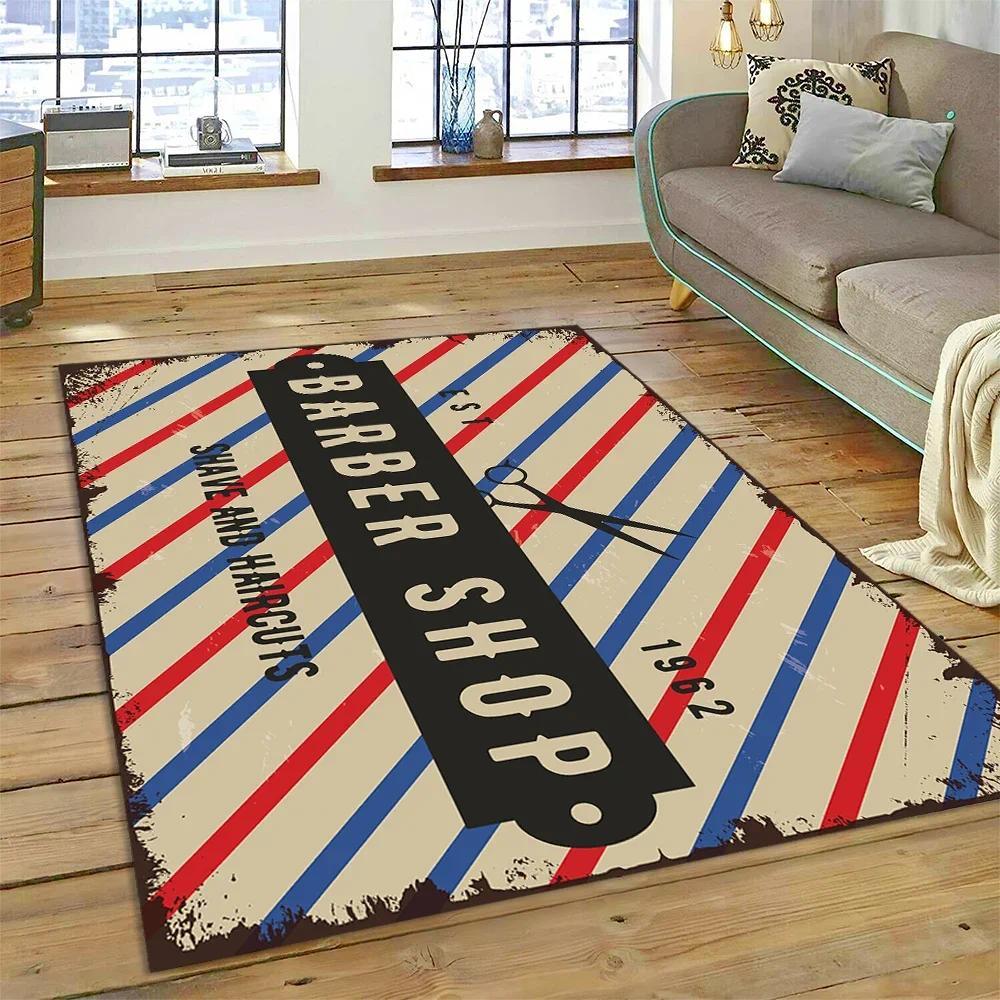 Vintage Barbershop Portrait Flannel Area Rug - Retro Hairstyle Salon Print Soft Mat for Barber Shop & Home, Non-Slip Man Cave Decor#BarbershopRug #VintagePortraitMat #RetroSalonDecor #ManCapeCarpet #NonSlipFlannelRug