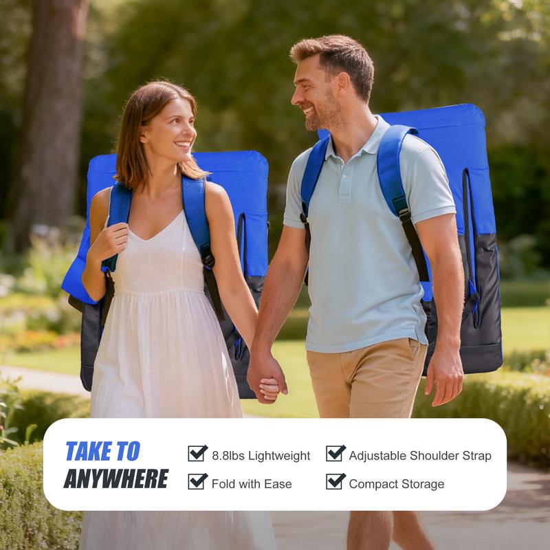 ZENY Portable Heated Stadium Seats for Bleachers 6 Reclining Folding Stadium Chair Waterproof Bottom