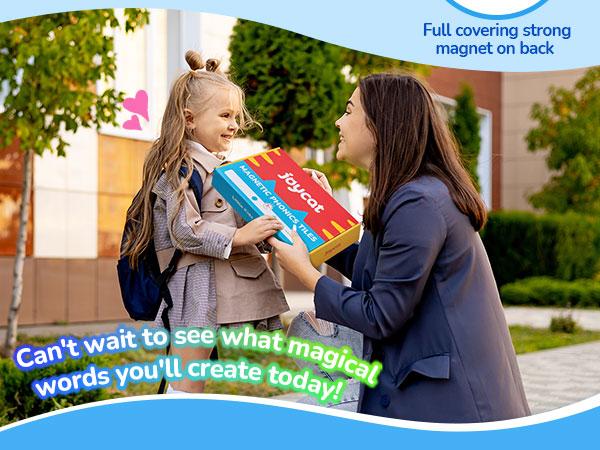 JoyCat 265 Phonics Magnetic Letter Tiles, ABC Reading Games Set with Word-Building Folder & Storage Case, Letter Sound Alphabet Letters, Classroom Materials