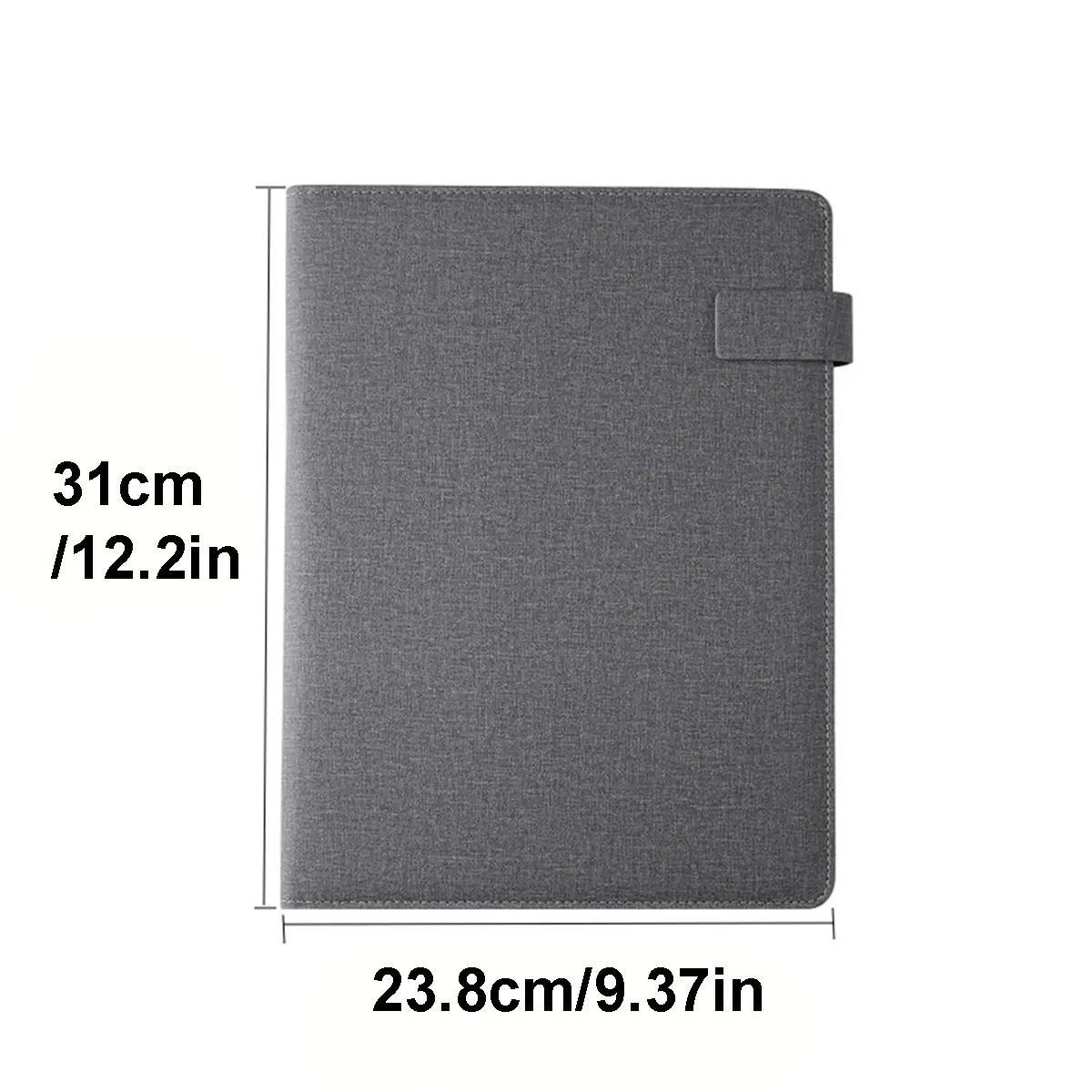 Multifunctional A4 File Folder with Sticky Notes, Office Storage Business Leather Document Manager, Contract Signing Book Office Supplies