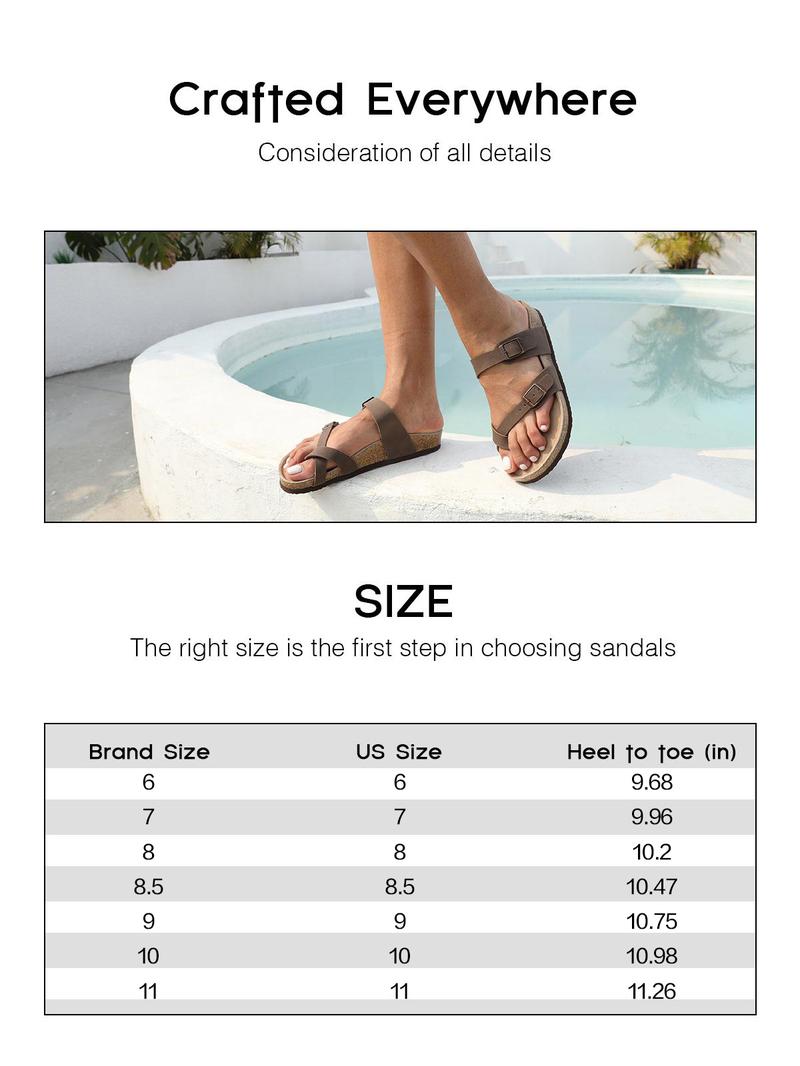 FITORY Balance II | Women's Shoes with Natural Soft Cork Footbed and Leather, Fashion&Comfort Women Sandals for Summer