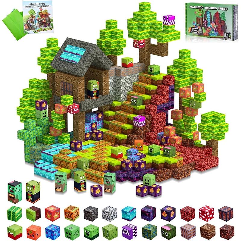 100pcs/150pcs Magnetic Building Block Puzzle Toy, Forest Construction Set, Stem Sensory Stack Magnet Toy, 4-8 Years Old Boys Birthday Gift