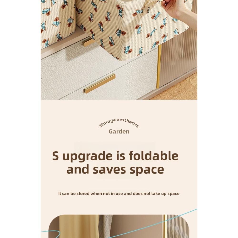 Clothes storage box, a household wardrobe drawer-style pants and clothing storage box without a lid, foldable with a steel frame, storage basket, organizer, clothes storage container