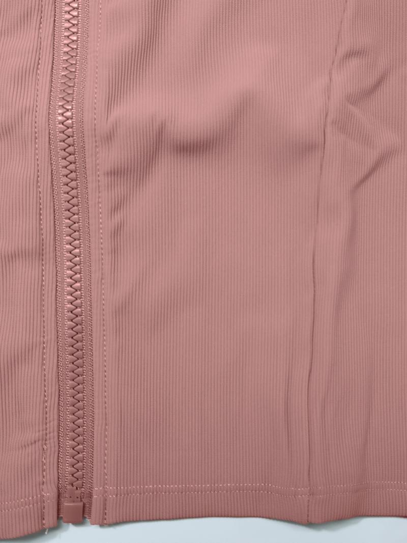 Women's Sporty Zipper Jacket, Long Sleeve Running Gym Yoga Top, High Neck Thumb Loop Cuffs, Quick Dry Polyester Spandex Fabric, Athletic Jackets