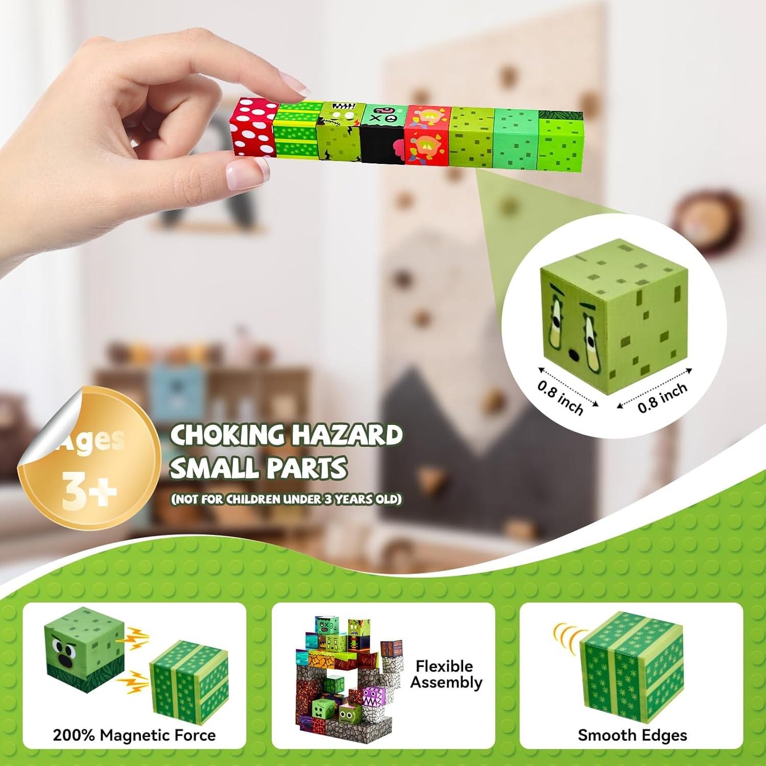 100pcs/150pcs Magnetic Building Block Puzzle Toy, Forest Construction Set, Stem Sensory Stack Magnet Toy, 4-8 Years Old Boys Birthday Gift