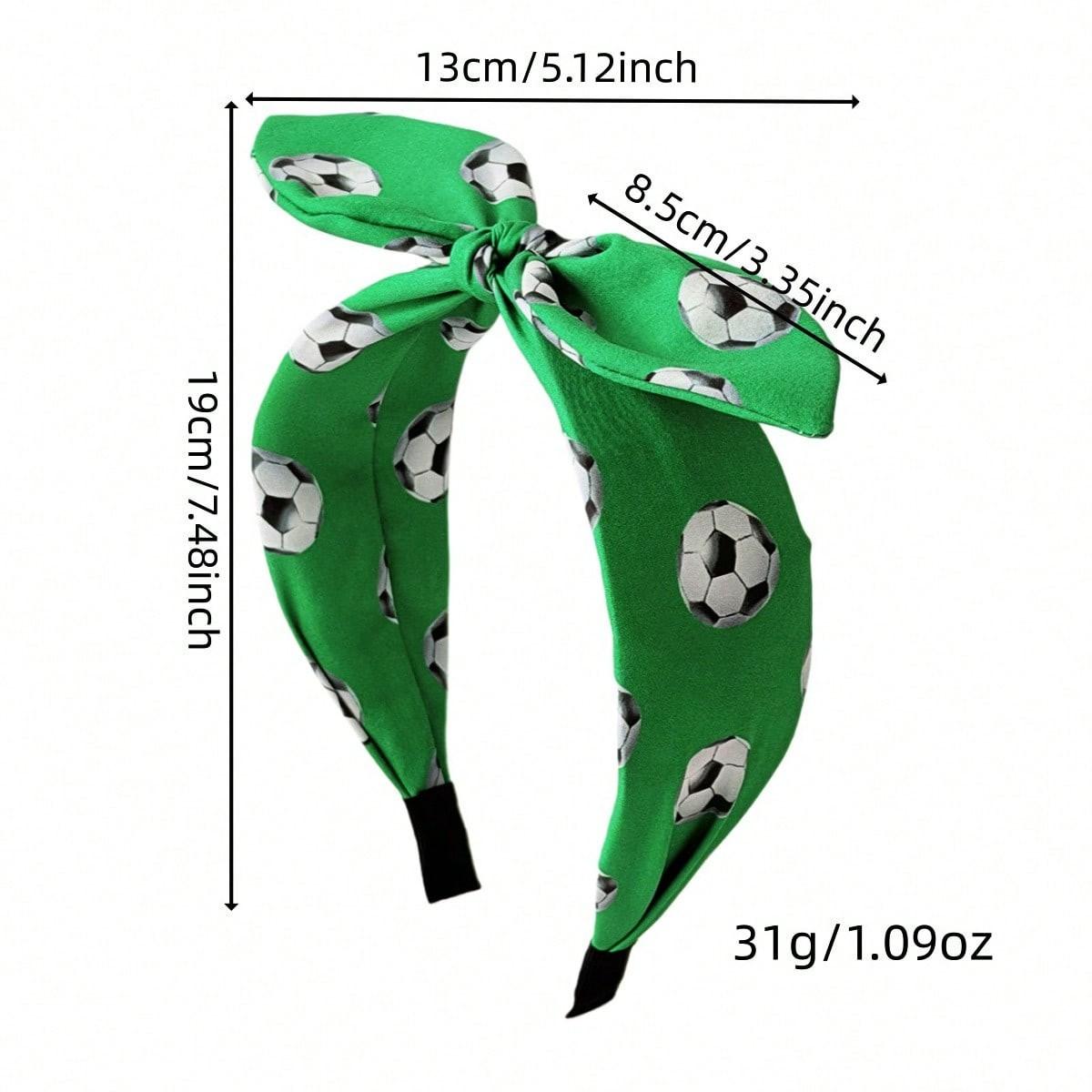 2026 New World Cup Football Print Hair Hoop, Bowknot Rabbit Ear Headband, Sports Game Day Accessory, Party Hair Decor