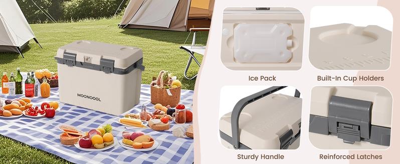 MOONCOOL 16L Insulated Cooler Box, Durable Waterproof Spacious with 72-Hour Ice Retention, Ergonomic Handle for Camping, Hiking, Beach Trips, and Outdoor Adventures MOONCOOL 16L Insulated Cooler Box, Durable Waterproof Spacious with 72-Hour Ice Retention, Ergonomic Handle for Camping, Hiking, Beach Trips, and Outdoor Adventures