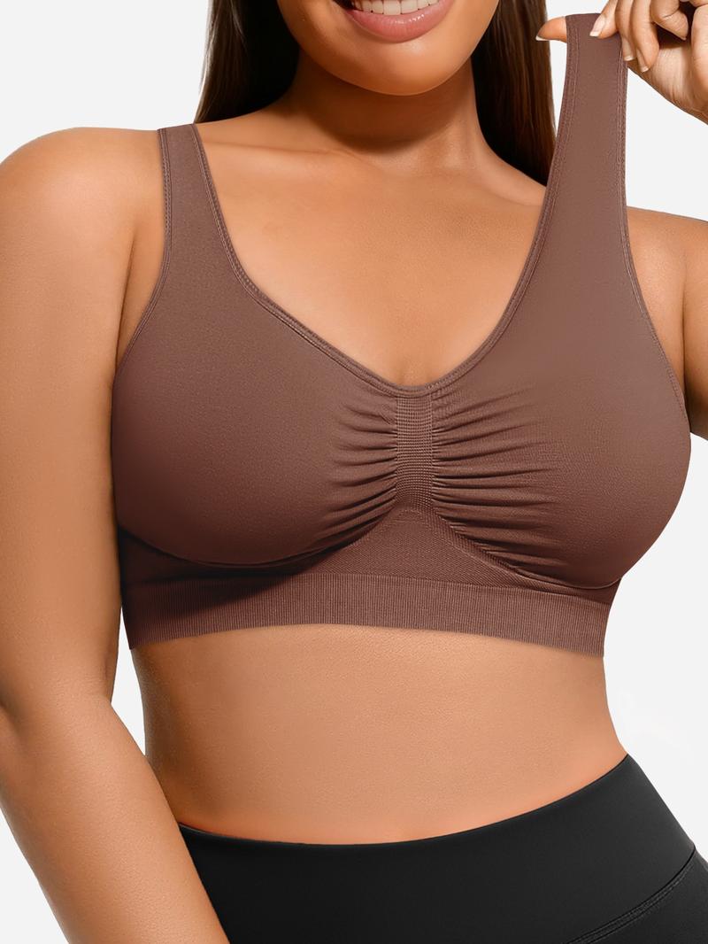 Everyday Bras for Women Wide Straps No Underwire Seamless Smooth Bralette Full Coverage Comfy Everyday Bras, All Seasons Unlined Breathable Bra