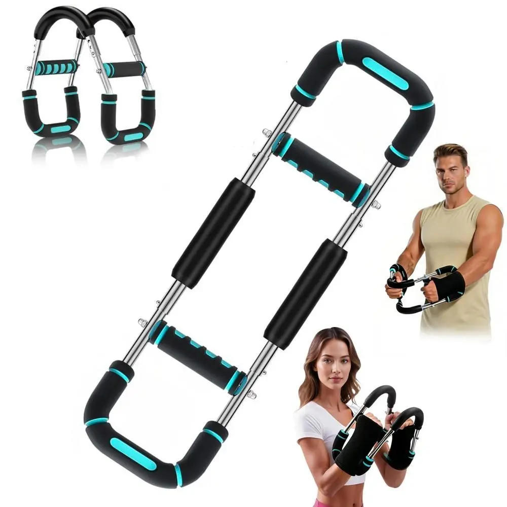U-Shaped Twister Arm Trainer, 60-120lbs Adjustable Portable Home Upper-Body Workout Tool for Men's Chest Training