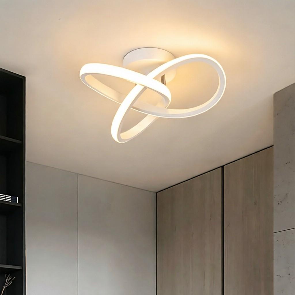 LED Ceiling Light, White-Black-Gold / Warm Light Ceiling Light - Hardwired Drilled Installation, Suitable for Bedroom, Hallway, Entryway, Study, Minimalist Indoor Home Lighting Ceiling Light