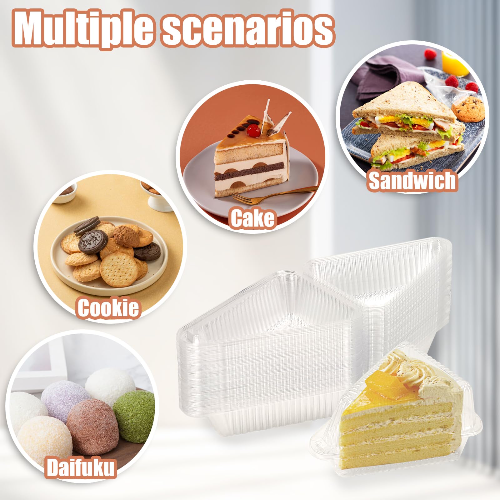 50Pcs Thicken Individual Cake Slice Containers,5 Inch Pie Slice Containers Disposable,Individual Cheesecake Containers,Plastic Boxes for Take Out Packaging, Bakery and Cafe Cake Carriers 50Pcs Thicken Individual Cake Slice Containers,5 Inch Pie Slice Containers Disposable,Individual Cheesecake Containers,Plastic Boxes for Take Out Packaging, Bakery and Cafe Cake Carriers