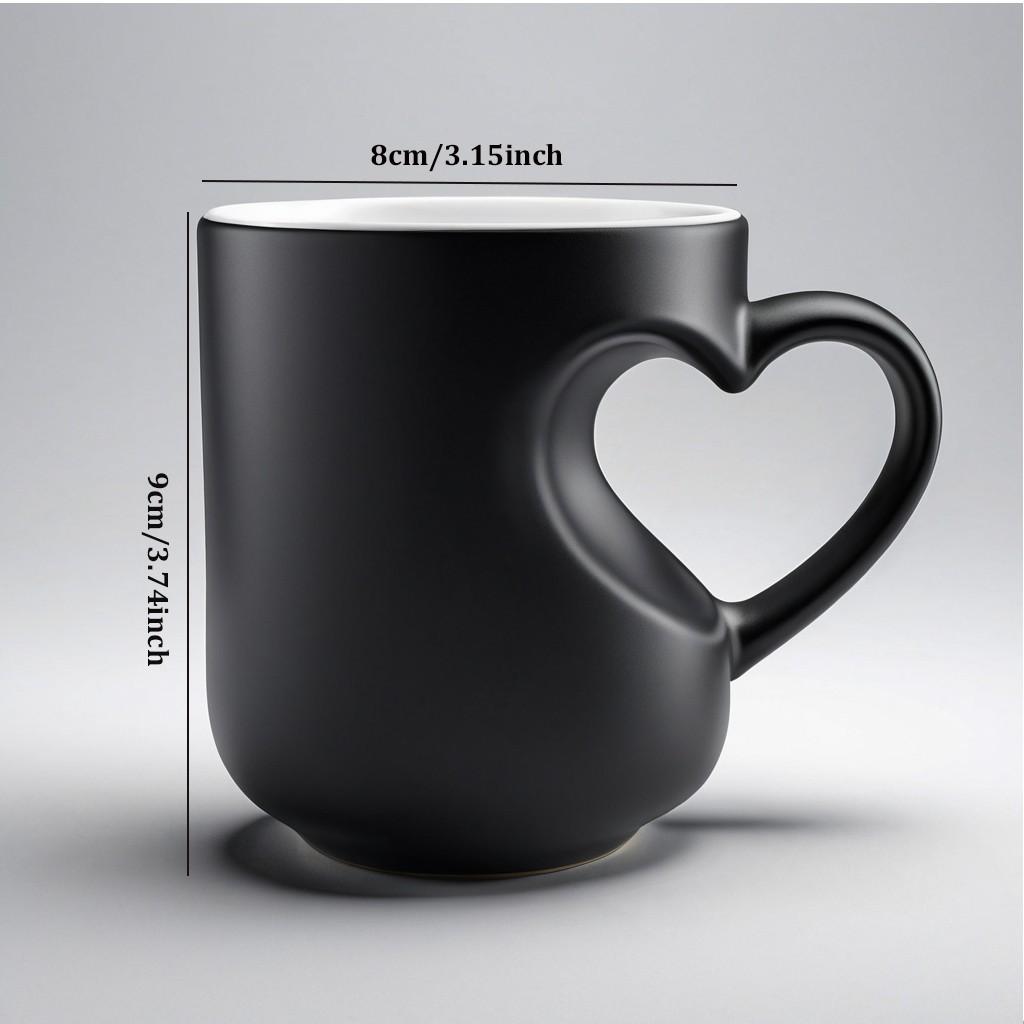 Thermosensitive Ceramic Mug, Funny Mug, Magic Color-Changing Heart-Handle Design, 11oz/330ML Capacity, Perfect Coffee Lover Gift, Ideal for Daily Use & Special Occasions, Ceramic Drinkware