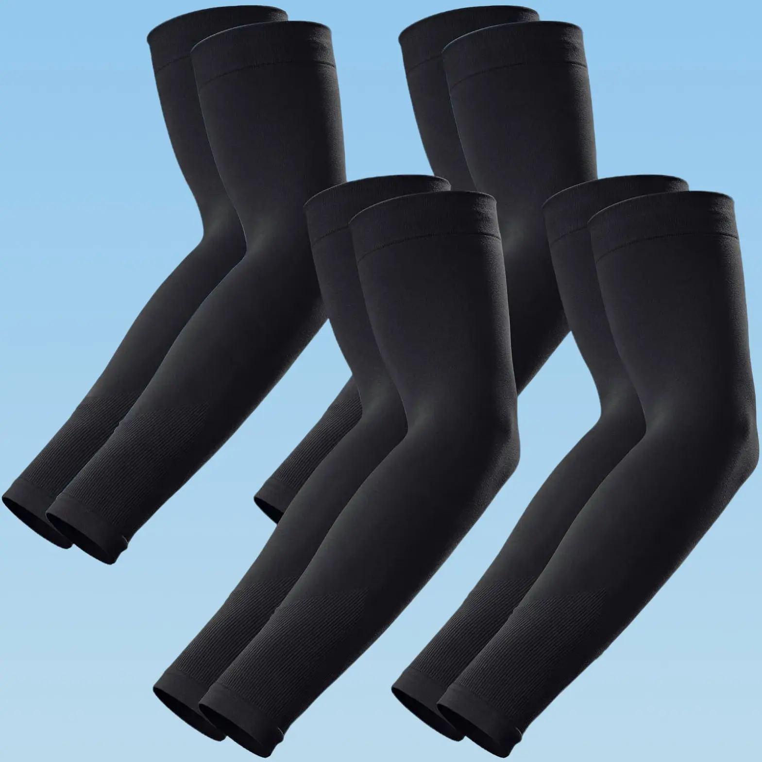 4 Pairs Unisex Compression Arm Sleeves, UV Protection Sunscreen Armor, Ideal for Men Working Outdoors, Essential Gear for Daily Use
