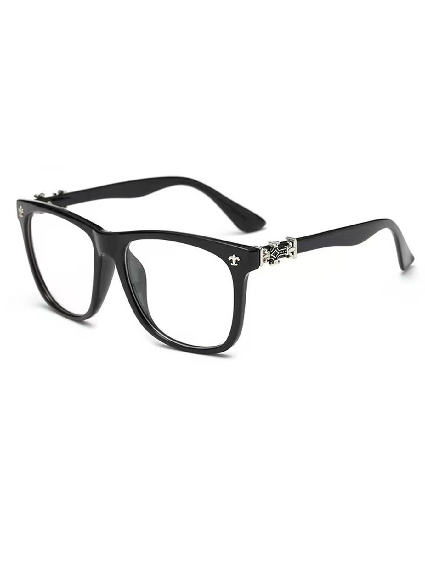 Fashion Versatile Retro Square Frame Glasses, Stylish Square Frames, Anti-Blue Light Flat Lens, Casual Style, PC Material, All Seasons, Fda Registered