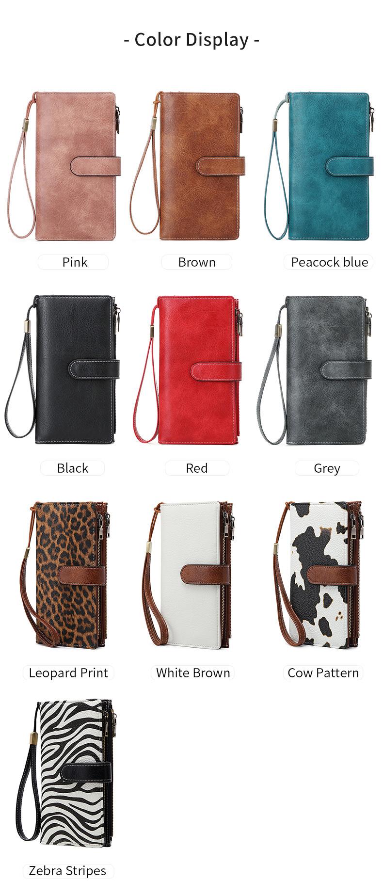 Fashion Leopard Pattern Zipper Long Wallet, CasualVersatile Stylish Wallet for Women, Trendy All-match &Exquisite Wallet for Birthday Gift，Christmas Gift, Valentine's Day Gift, Ideal Gift, Fashionable Wallet, Durable Fashion Wallet