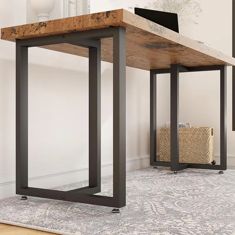 Heavy-Duty Metal Table Legs 28 x 24 Inch T-Shape Desk Legs Set of 2 Black Industrial Furniture Legs for Dining Table Computer Desk Office Table Workbench