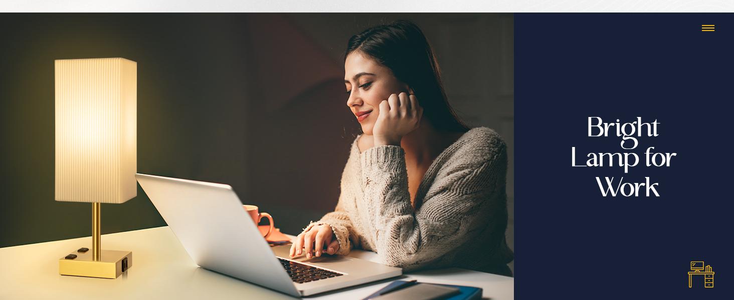 2-Pack Touch Control Table Lamps - 3-Way Dimmable with USB C+A Charging, AC Outlets & Bulb Included nightstand lamp lamps Lighting Modern