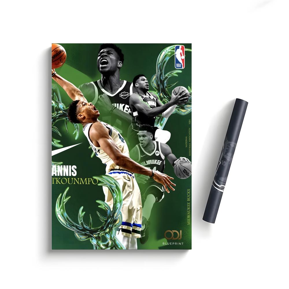 Poster Self-Adhesive Waterproof Art Sticker, Aesthetic Minimalist Wall Poster for Coffee Shop, Bar & Home Room Decor Celebrities G-Giannis Antetokounmpo