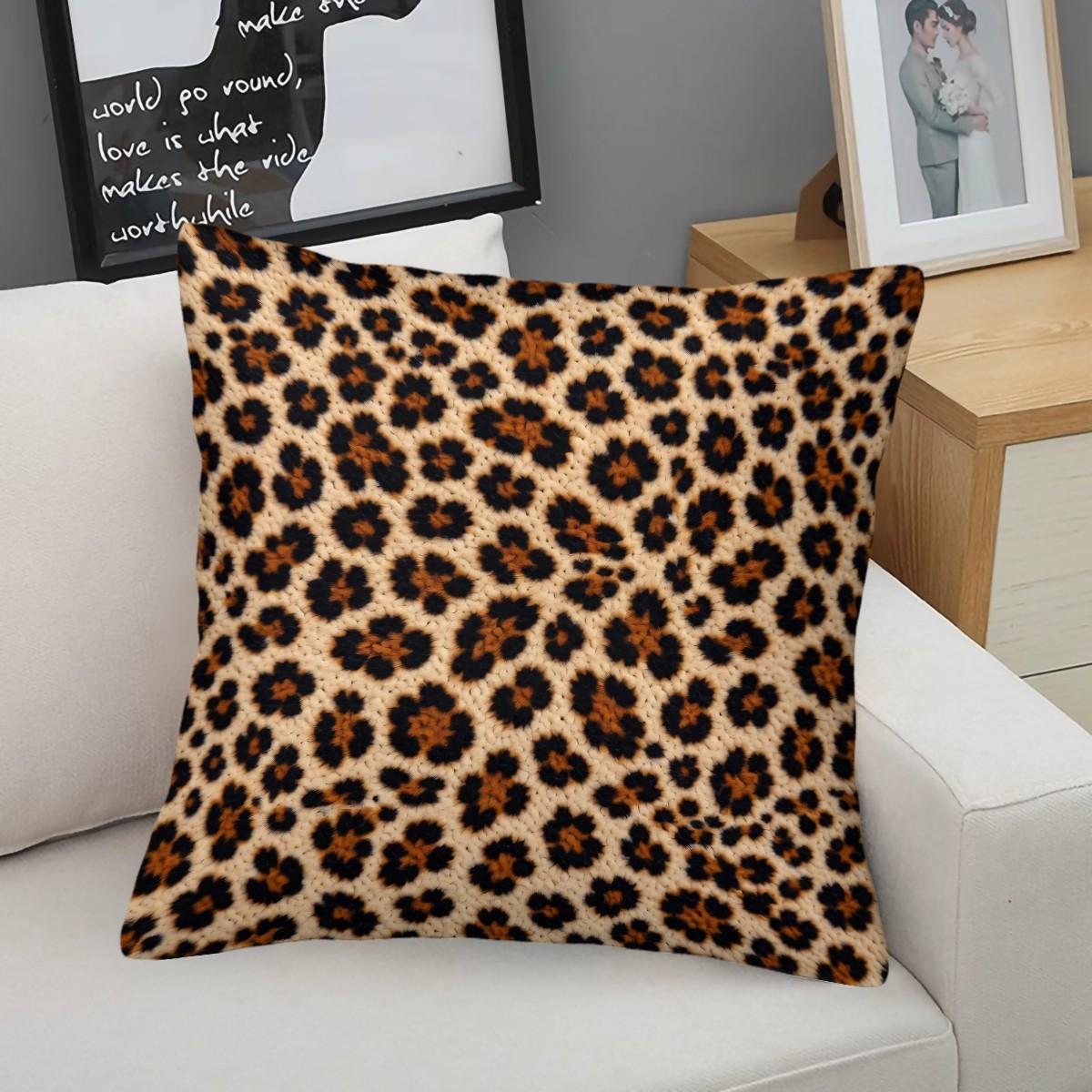 Leopard Print Throw Pillow, Multiple Styles, Soft Breathable Comfortable Skin-Friendly, Decorative Cushion Cover for Bedroom Living Room, Suitable for All People, Ideal Gift Choice