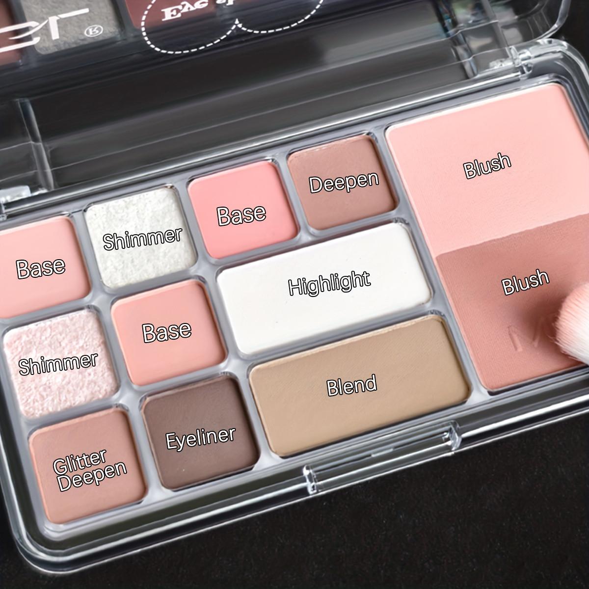12-Color Eyeshadow Palette & Eyeliner Pen Set, Eye Makeup Cosmetic, Multi-Functional Shades for Highlighting, Blush, Contour, Smooth Liner, Perfect for Daily Use